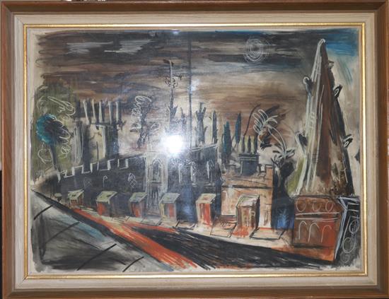 Circle of John Piper St Nicholass Church, Dyke Road, Brighton 21.5 x 29.5in.